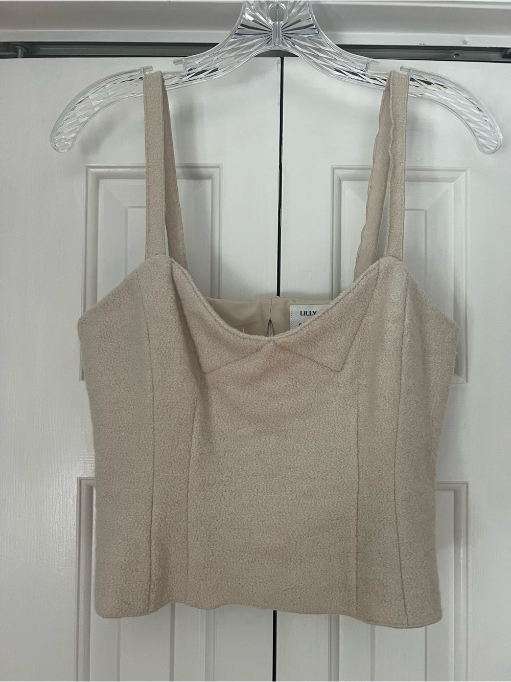 Gianni Bini Cream Textured Cropped Camisole